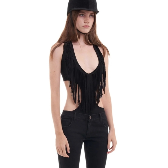NWT THE FRINGE Onepiece Black Bodysuit NIIHAI Size Small - Picture 4 of 10